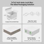 6x5x1.5 Inch Self Lock White 3-Ply Self-Locking Cardboard Mailing Boxes for E-commerce and Gift Packaging.