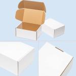 6x5x1.5 Inch Self Lock White 3-Ply Self-Locking Cardboard Mailing Boxes for E-commerce and Gift Packaging.