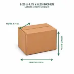 8.25 X 4.75 X 6.25 Inch Corrugated Brown Boxes - 3 PLY (150 GSM)