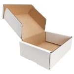 Flat 8 X 5 X 2 inch Auto Lock Mailer Corrugated White Boxes - 3 PLY (150 GSM)