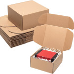 Flat 8 X 8 X 4 inch Auto Lock Mailer Corrugated Brown Boxes - 3 PLY (150 GSM)
