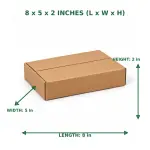 8X5X2 Inch Brown 3-Ply Corrugated Shipping Box