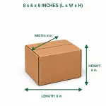 MM WILL CARE 8x6x6 Inch 3-Ply Brown Corrugated Packaging Box