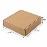 Flat 8 X 8 X 2 Inch Auto Lock Mailer Corrugated Brown Boxes - 3 PLY (150 GSM)