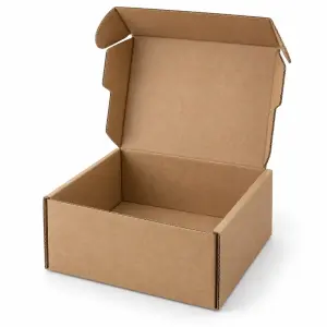 Flat 8 X 8 X 4 inch Auto Lock Mailer Corrugated Brown Boxes - 3 PLY (150 GSM)