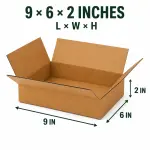 9X6X2 inch Corrugated Brown Boxes - 3 PLY (150 GSM)