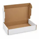 Flat 9 X 6 X 2 inch Auto Lock Mailer Corrugated White Boxes - 3 PLY (150 GSM)