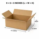 9X6X3 Inch Brown 3-Ply Corrugated Shipping Box