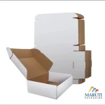 Flat 10.5 X 6 X 1.5 inch Auto Lock Mailer Corrugated White Boxes - 3 PLY (150 GSM)