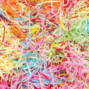Paper Grass for Crafts Project Gift Packing, Packing of Gifts for Marriage, Christmas, Baby Shower & Any Other Occasion or Party Mix Color 500gm
