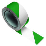 50mm x 60 mtrs self adhesive floor marking tape …(GREEN AND WHITE)