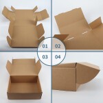 Mailer 9 X 6 X 4 inch Auto Lock Flat Corrugated Brown Boxes - 3 PLY (150 GSM)