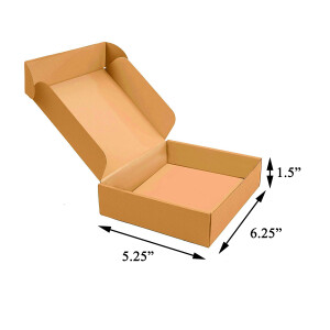 Mailer 6x5x1.5 inch Auto Lock Flat Corrugated Brown Boxes - 3 PLY (150 GSM).