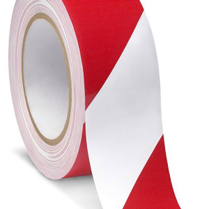 50mm x 60 mtrs self adhesive floor marking tape …(RED AND WHITE)