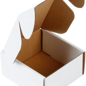 2.5 X 2 X 1.5 Inch Auto Lock Mailer Corrugated white Boxes - 3 PLY (150 GSM)